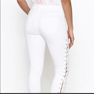 PacSun White Lace-Up Perfect Fit Jeggings